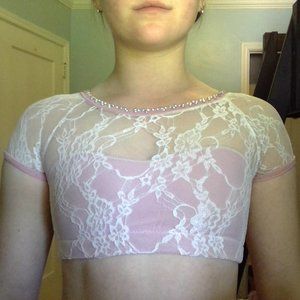 Dance Costume Top/Bralette Girls/Womens Small Pink